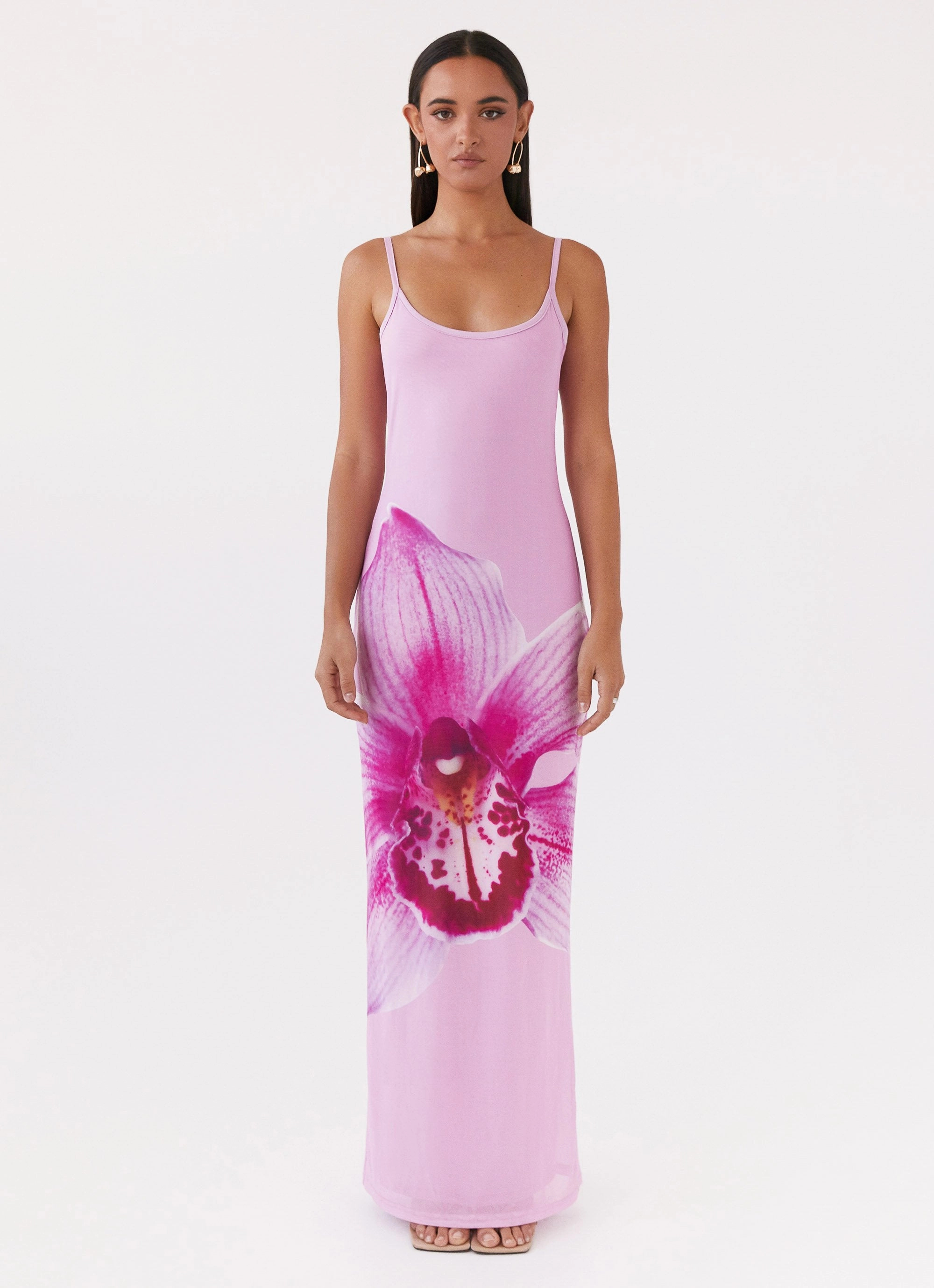 Versatile Comfort Stream Cut Bad News Mesh Maxi Dress - Pink Magnolia