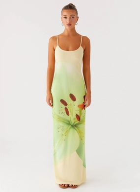 Bad News Mesh Maxi Dress - Yellow Lily Evening Ready