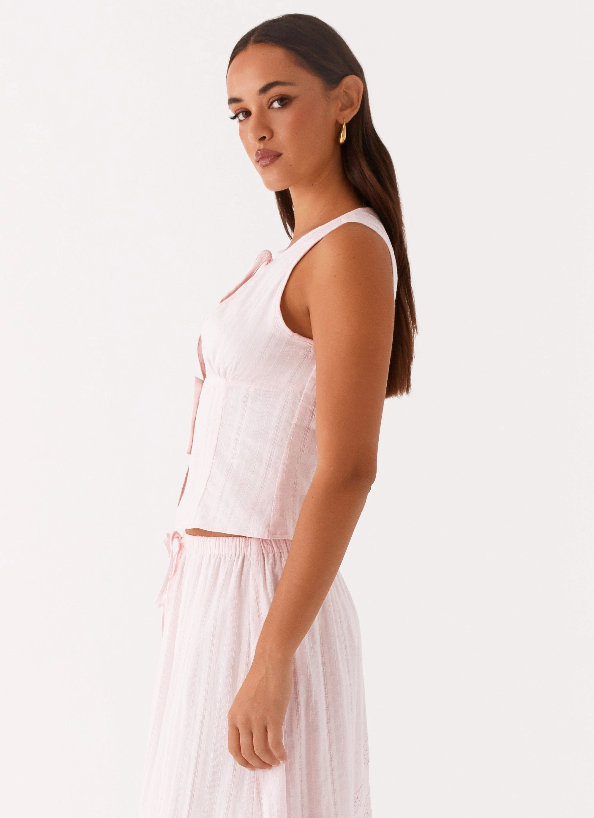QuickDrying Bailey Tie Front Top - Blush