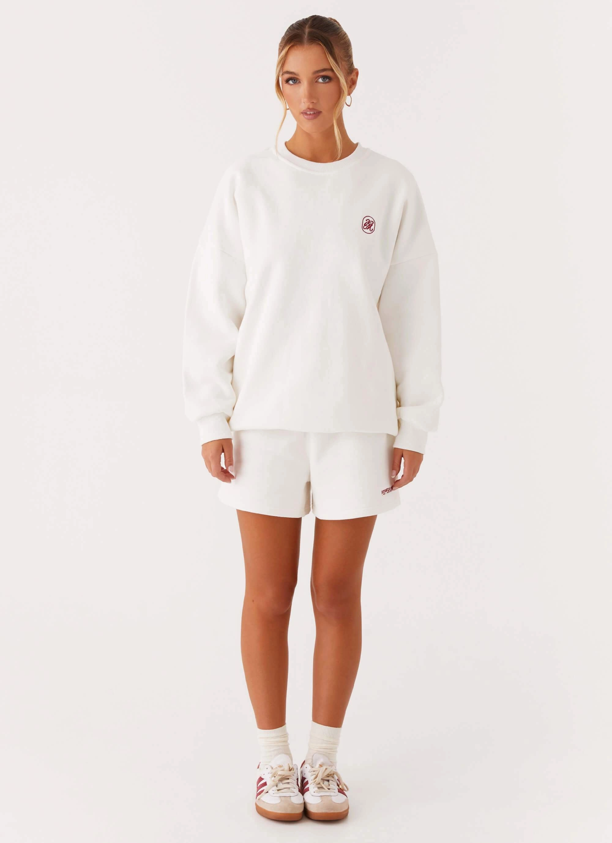 CompressionResistant Ergonomic Drape Signature Oversized Sweatshirt - Ivory