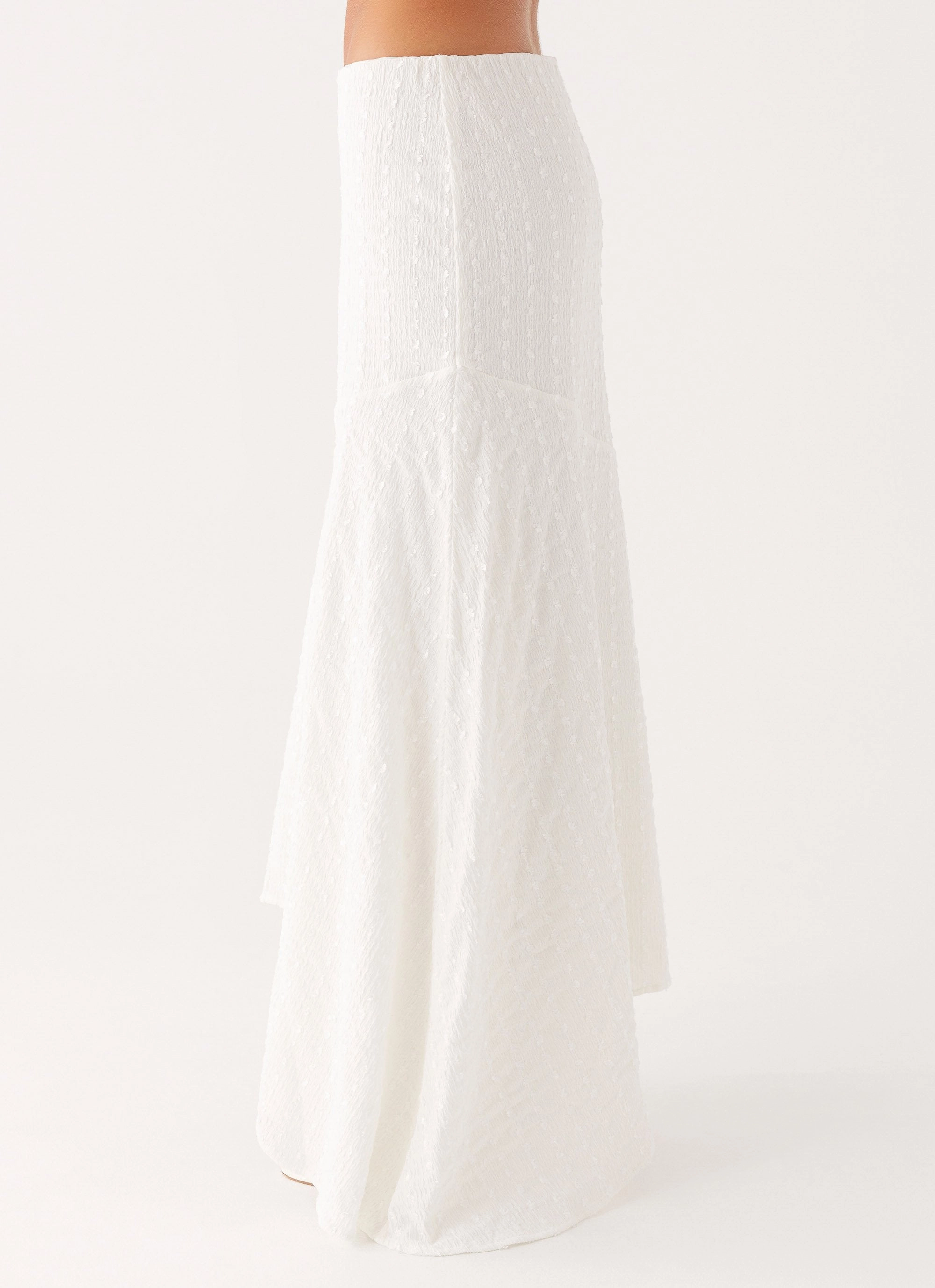 FoldableStorageCapability Tayah Asymmetrical Maxi Skirt - White