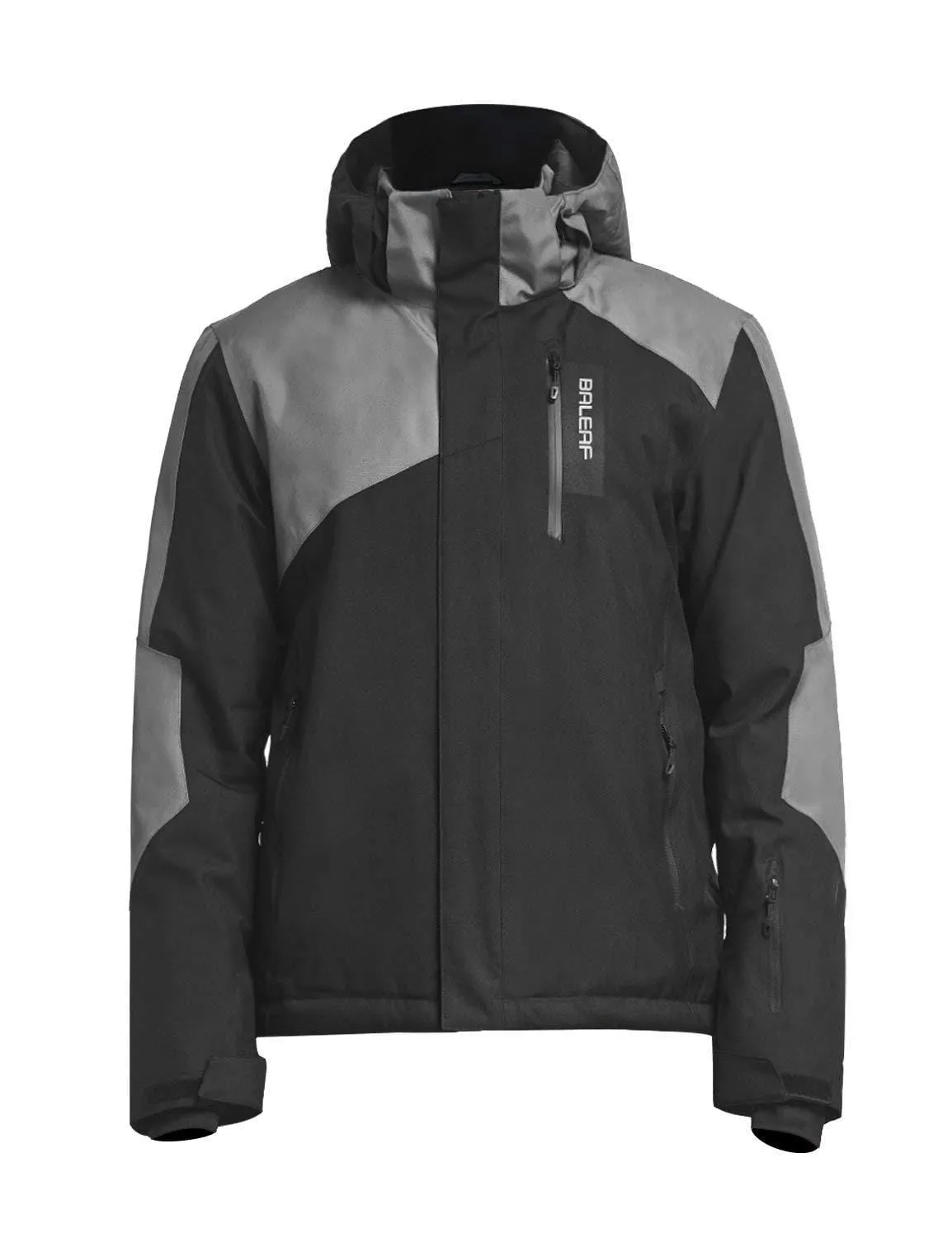 BALEAF Men's Waterproof Ski Jacket Mountain Windproof Winter Snow Coat Rain Jacket Black/Gray M