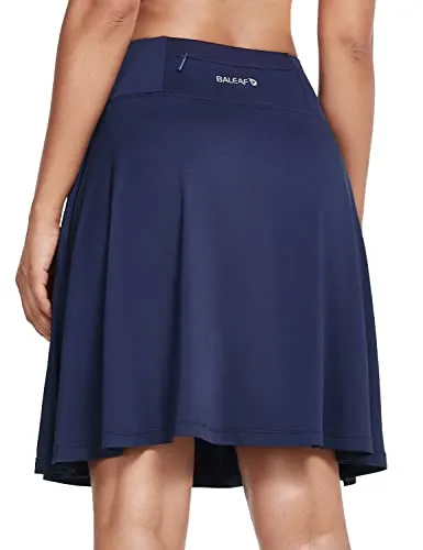 BALEAF Women's Skorts Skirts 20" Knee Length Long Golf Sports Casual Skirts Modest with Pockets Deep Pink X-Small