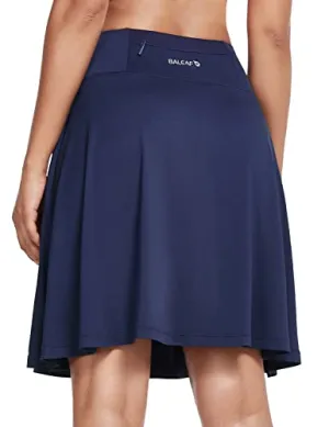 BALEAF Women's Skorts Skirts 20" Knee Length Long Golf Sports Casual Skirts Modest with Pockets Deep Pink X-Small