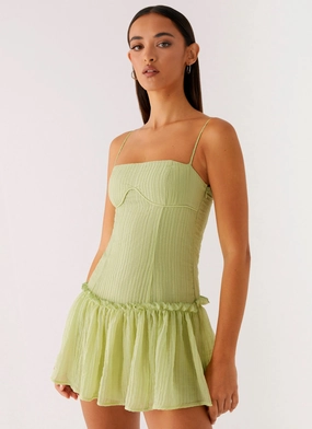 Bambini Mini Dress - Green Relax Feel Casual Elegance