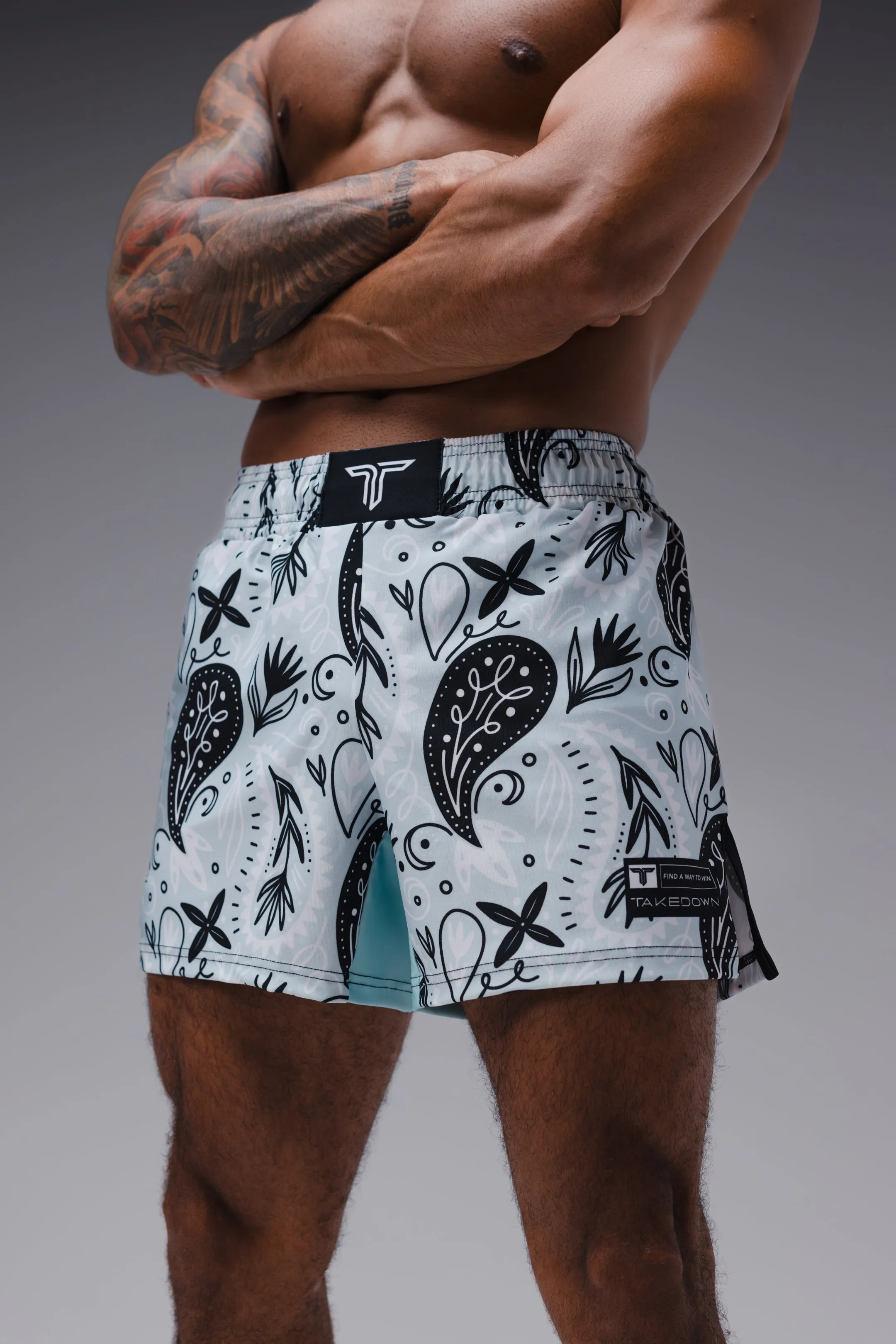Bandana Fight Shorts (5"&7“ Inseam) - Ice