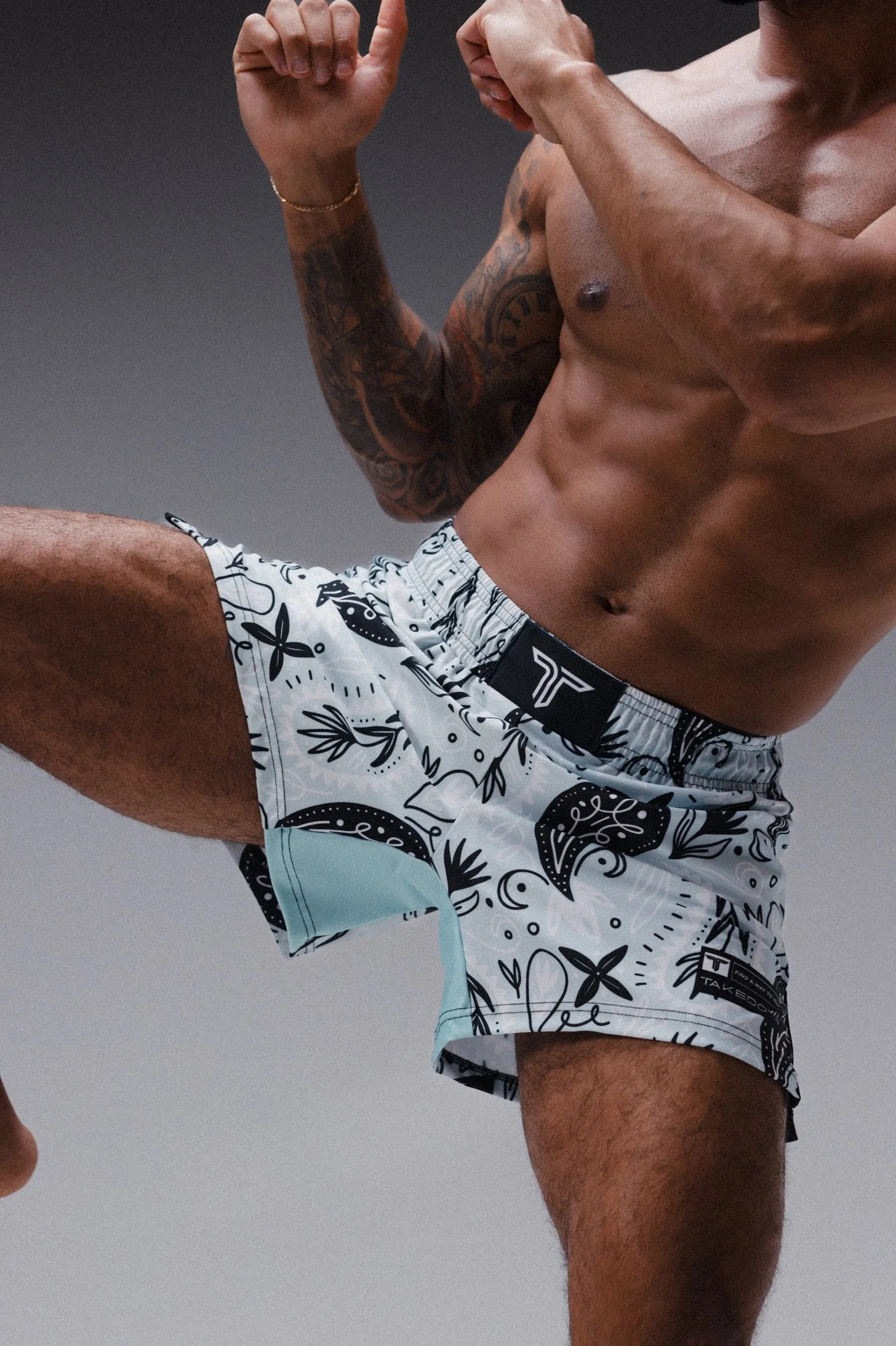 Bandana Fight Shorts (5"&7“ Inseam) - Ice