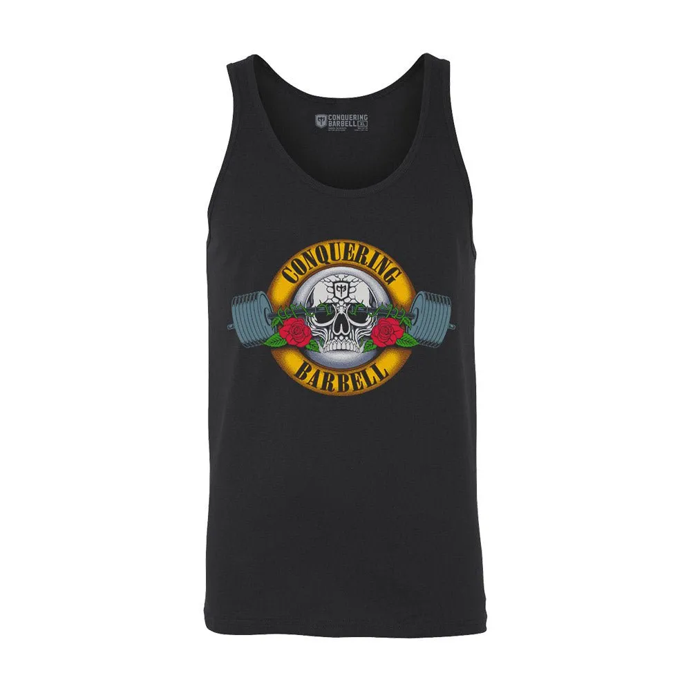Barbell & Roses - Black tank top