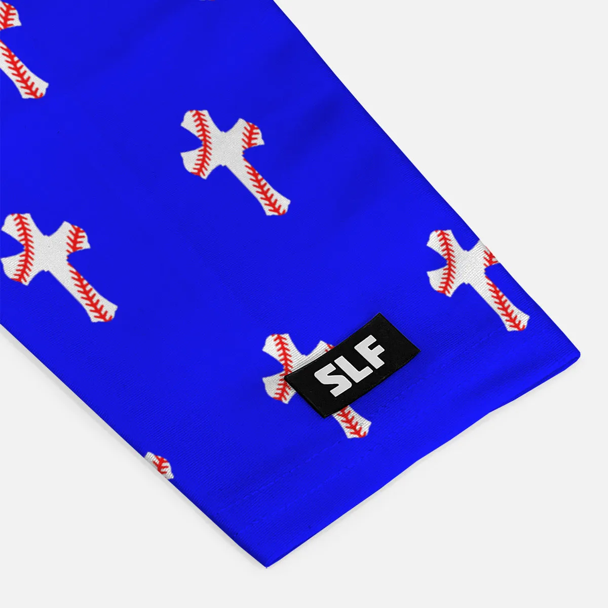 Baseball Cross Pattern Royal Blue Kids Arm Sleeve