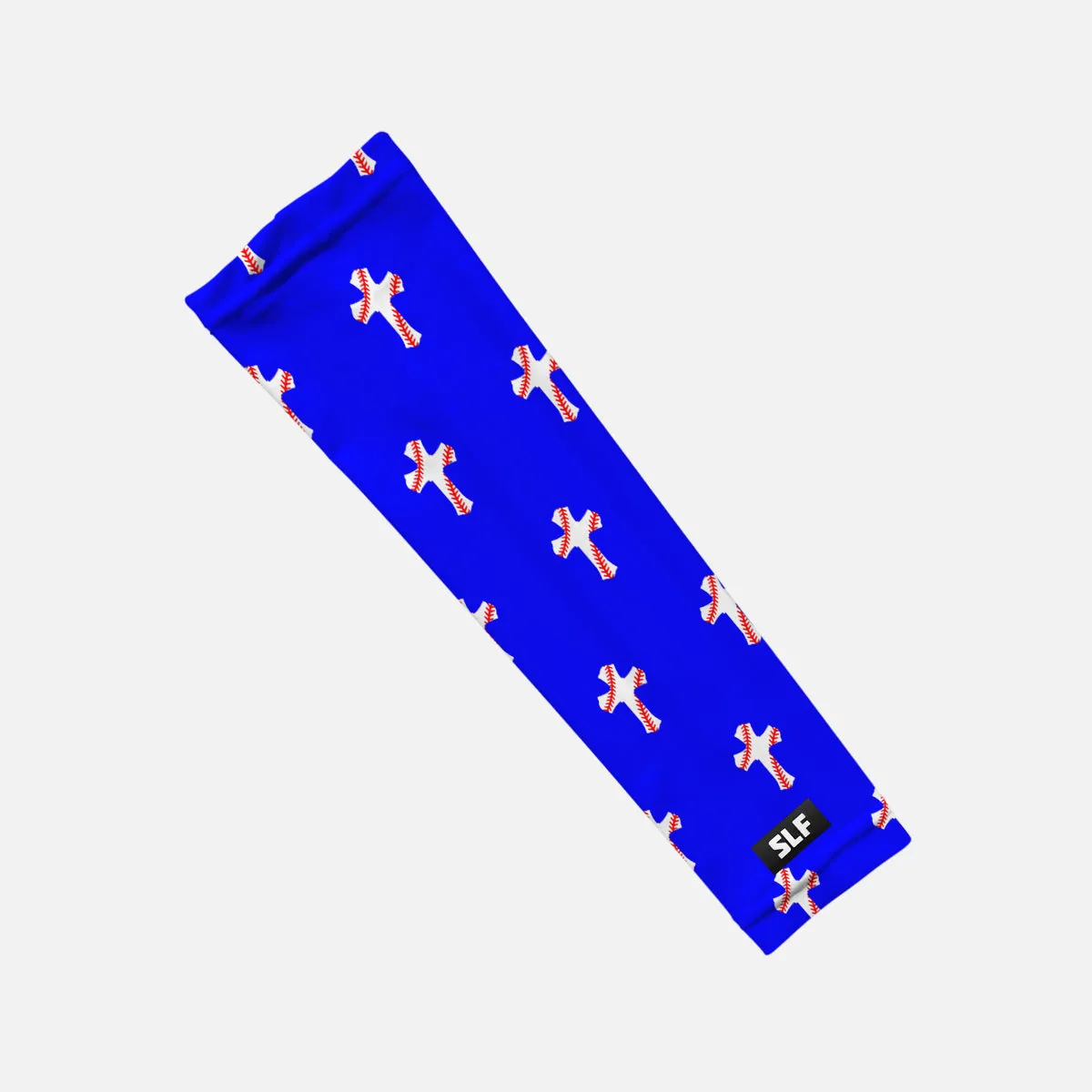 Baseball Cross Pattern Royal Blue Kids Arm Sleeve