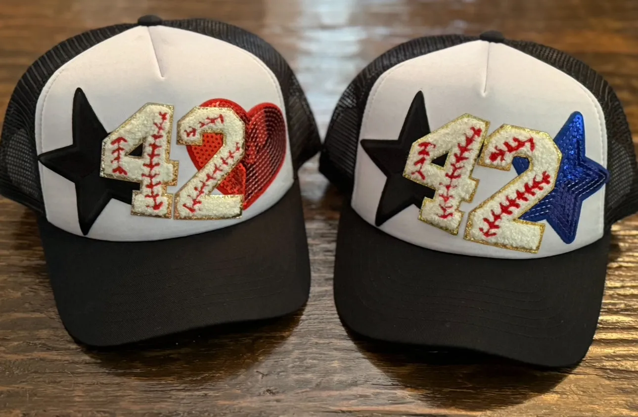 Baseball Number Patch Trucker Hats (CUSTOM)