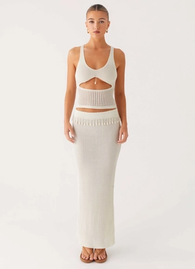 TearResistant Reinforcements Sporty Chic Basilia Maxi Skirt - Off White
