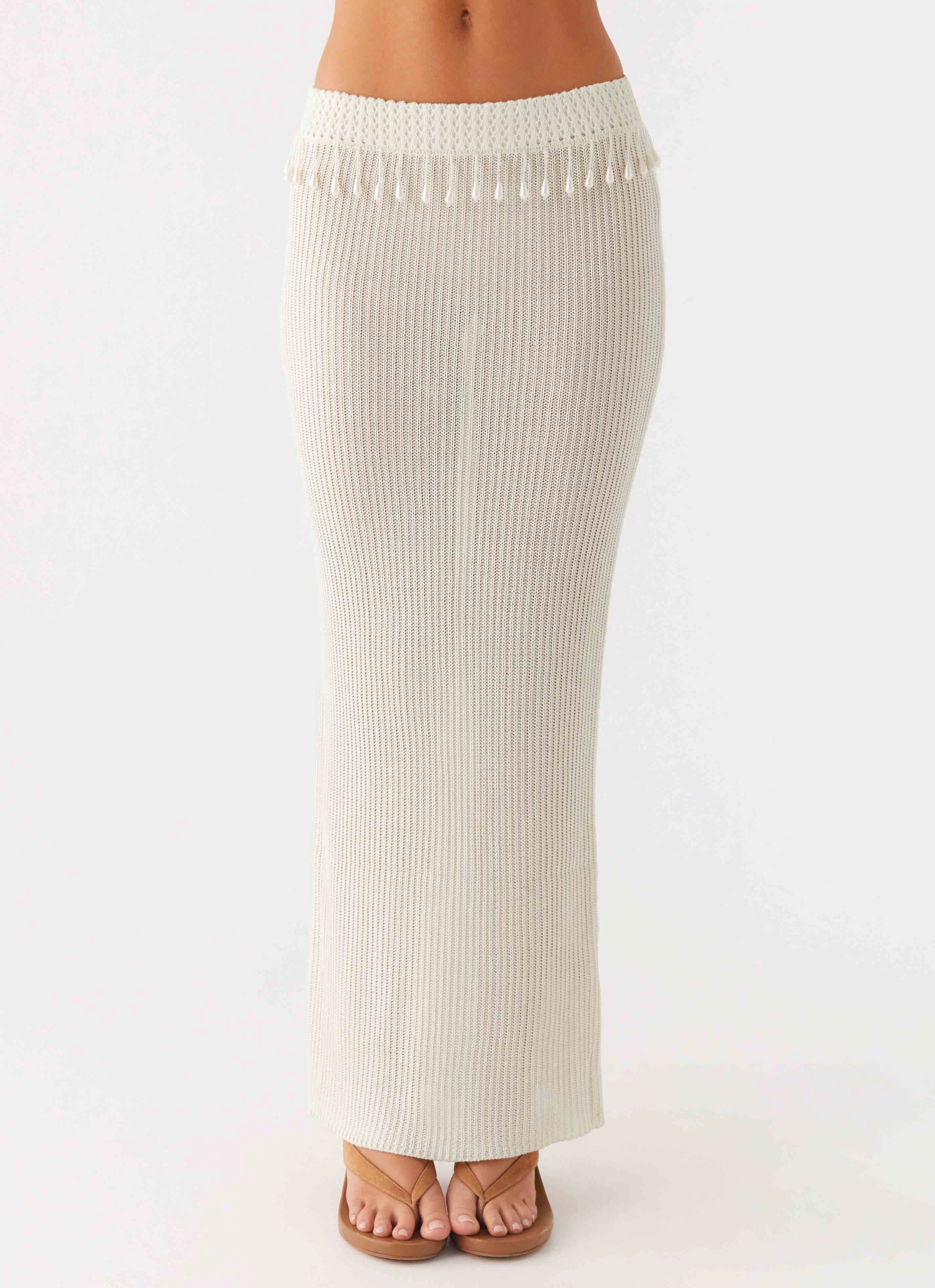 Basilia Maxi Skirt - Off White Teflon Coated