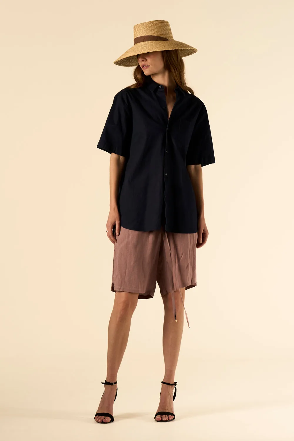 Basketball Linen Short Mink Woman