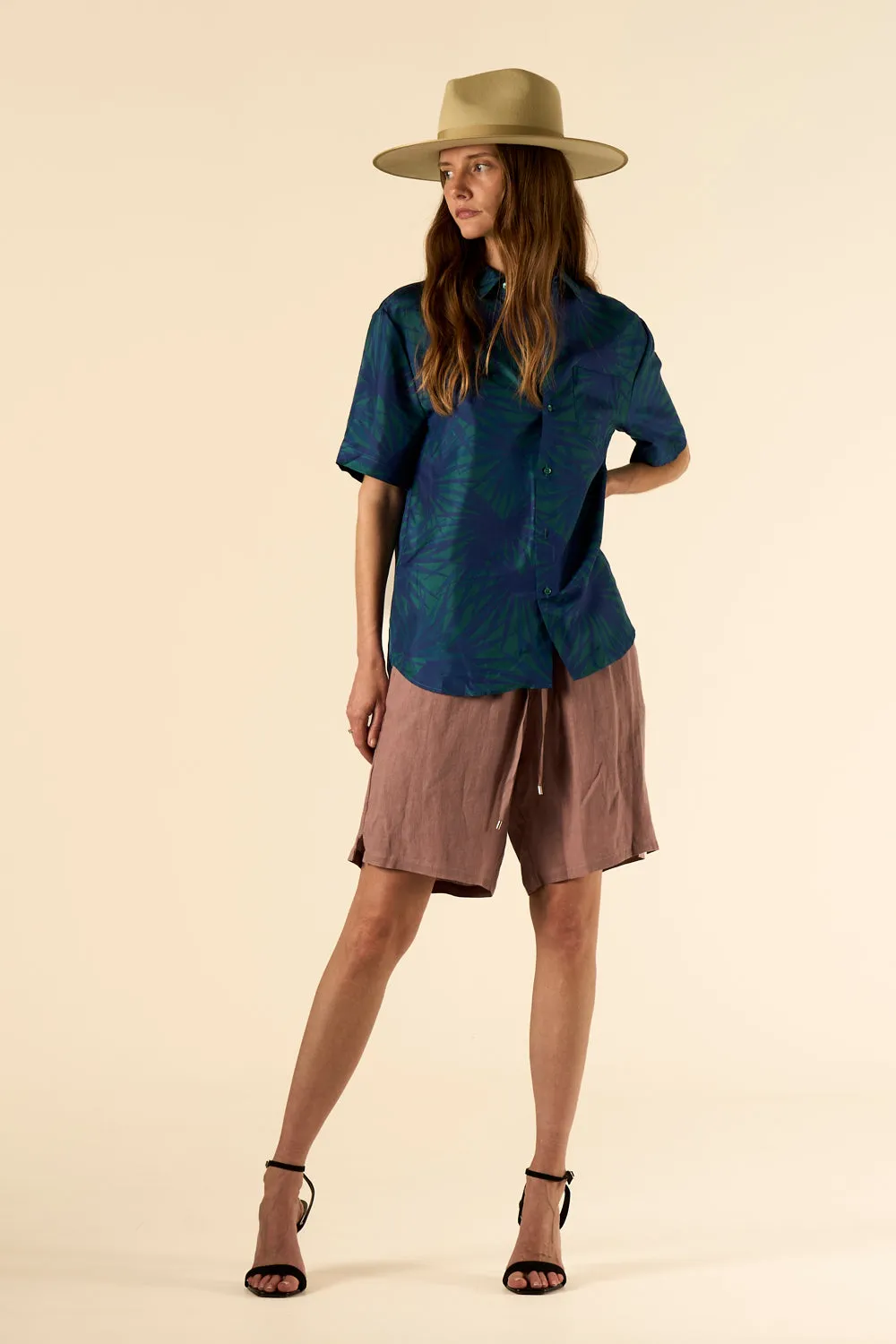Basketball Linen Short Mink Woman