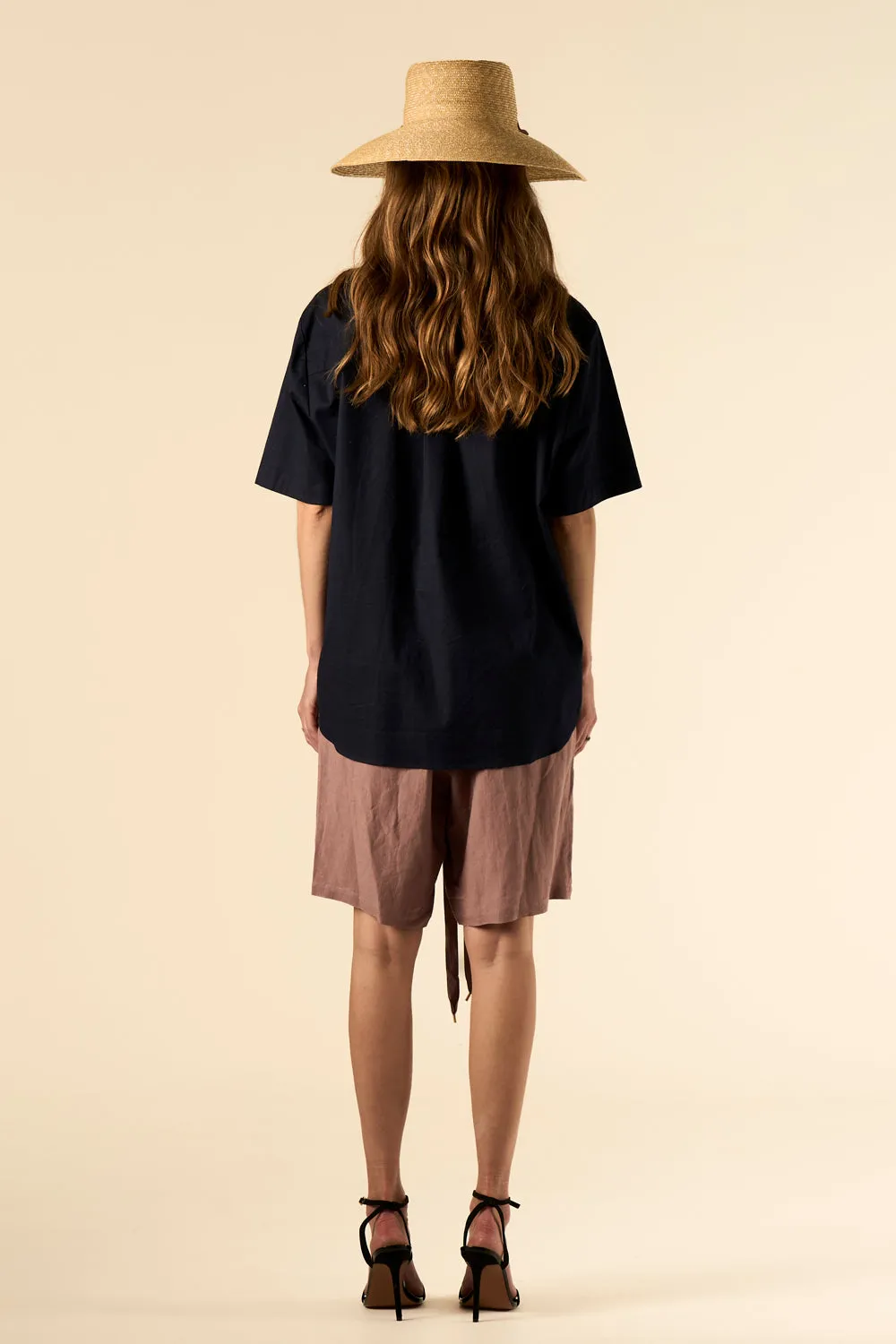 Basketball Linen Short Mink Woman