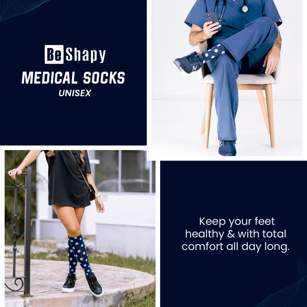 Be Shapy | Knee High Sports Compression Colorful Socks | Medias de Compresión Largas