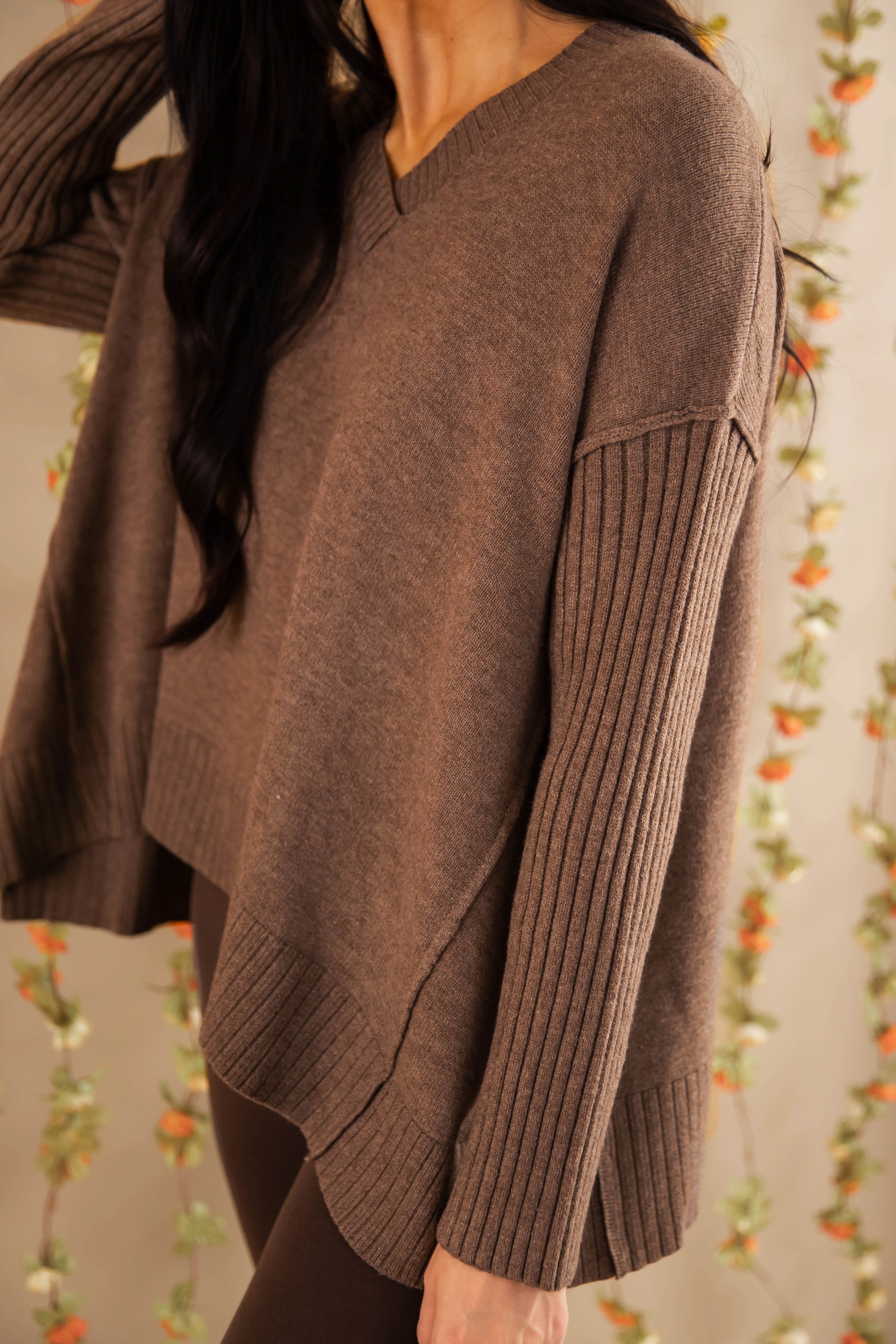 SoftInteriorLining Odor Resistant Finish Be There For You Sweater-Mocha