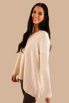 Be There For You Sweater-Oatmeal Outdoor Apparel Breathable mesh lining