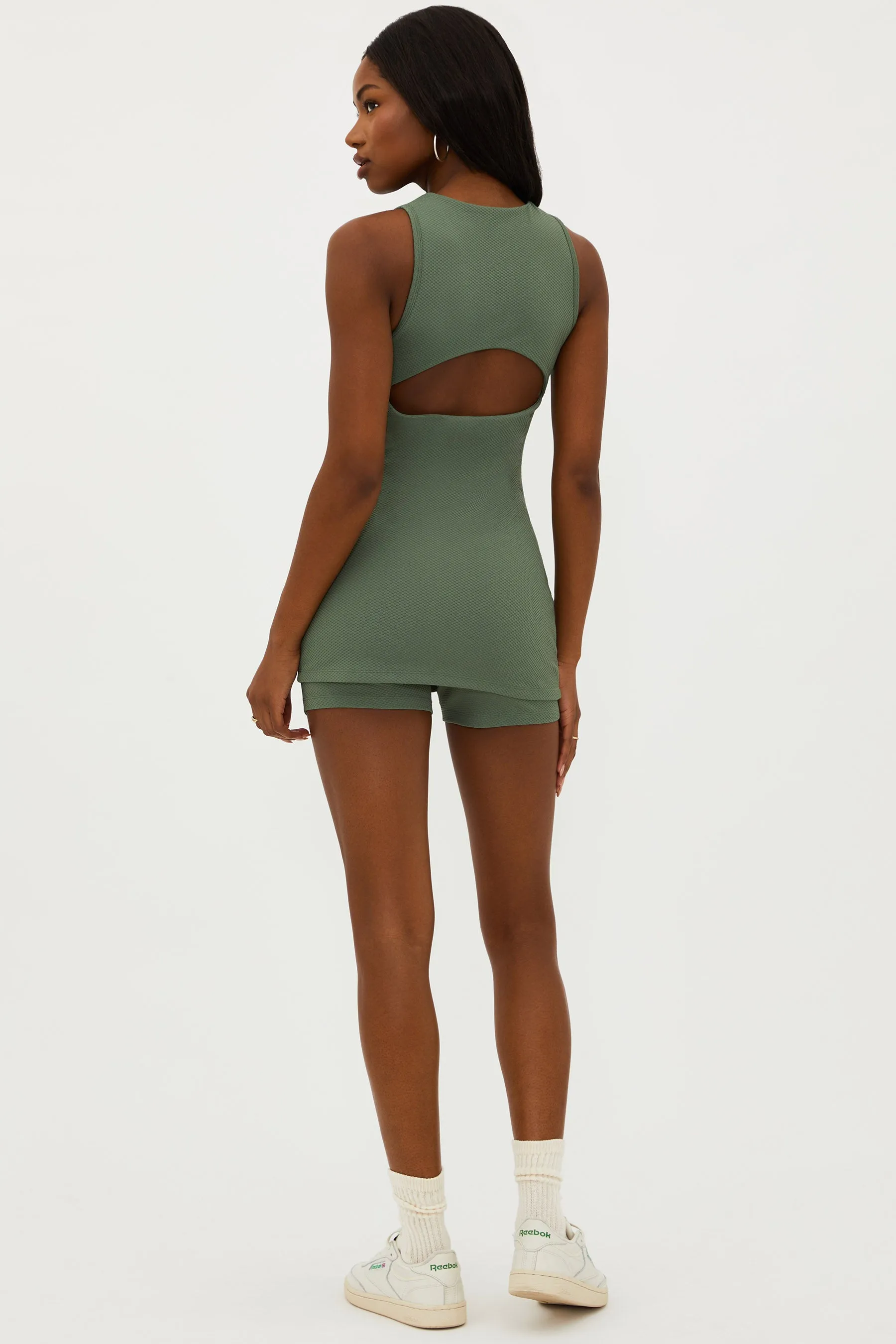 Beach Riot Olina Romper - Queen Palm Waffle