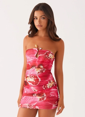 Smart Comfort Layered Fabric Rudy Mini Dress - Orchid Pink