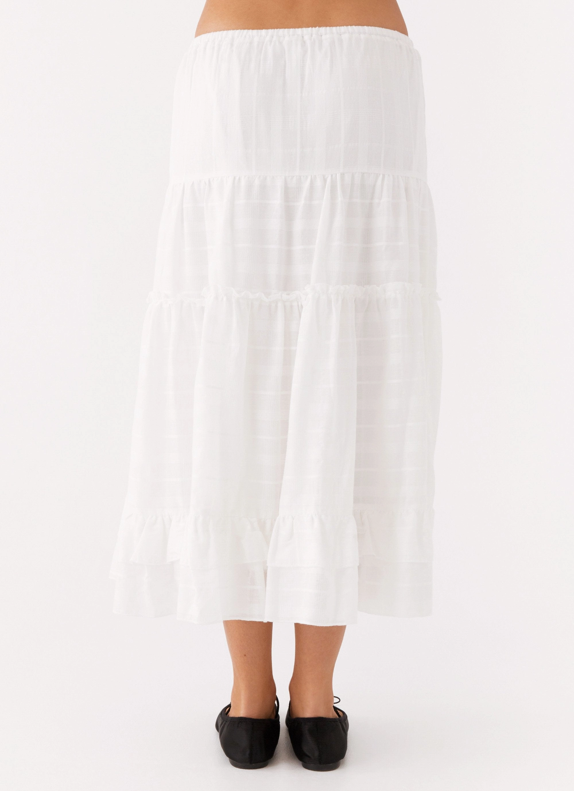 Flex Movement Functional Fit Beatrix Frill Midi Skirt - White