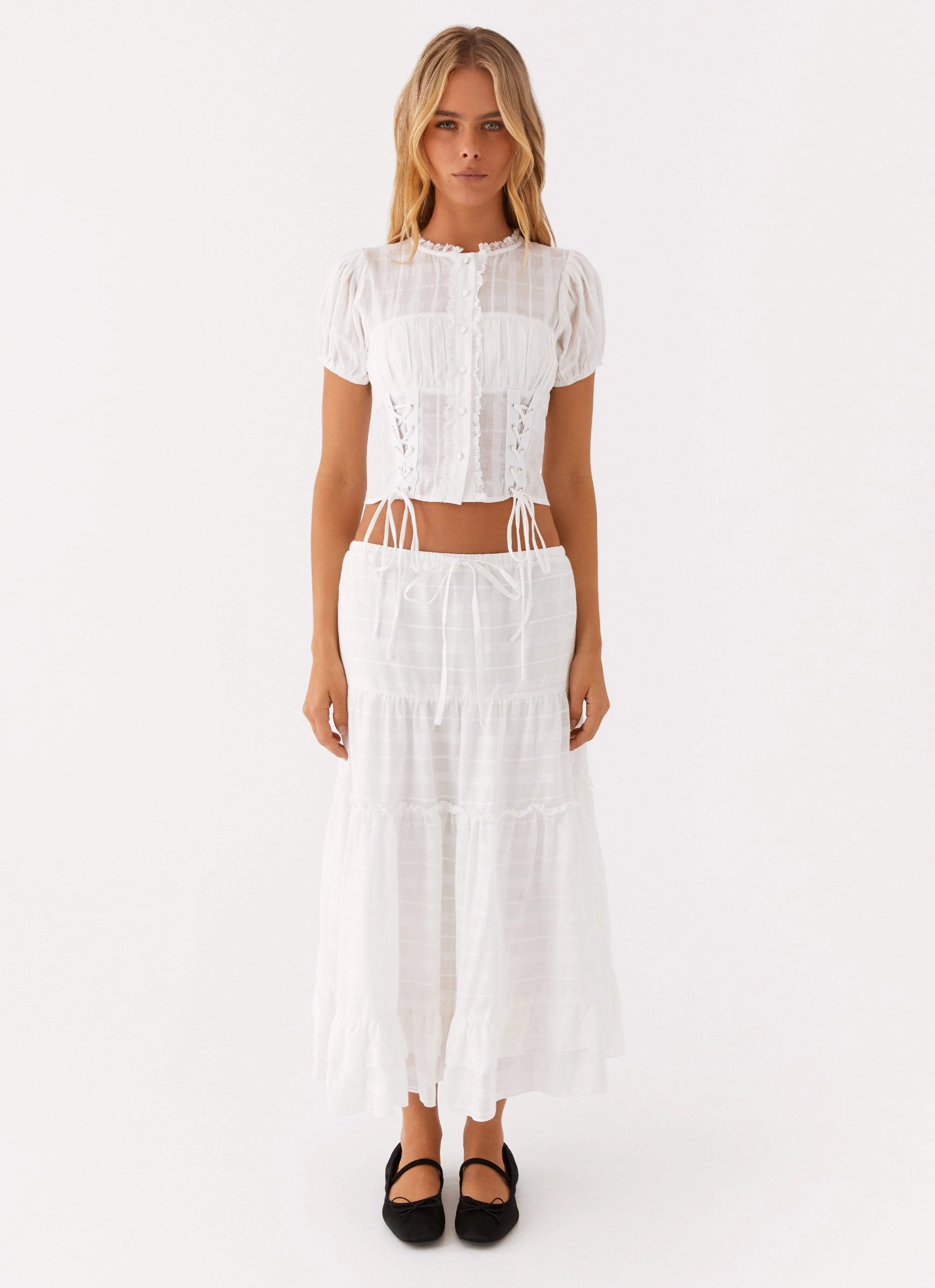Knit Fabric Technology Comfortable Fabric Beatrix Top - White