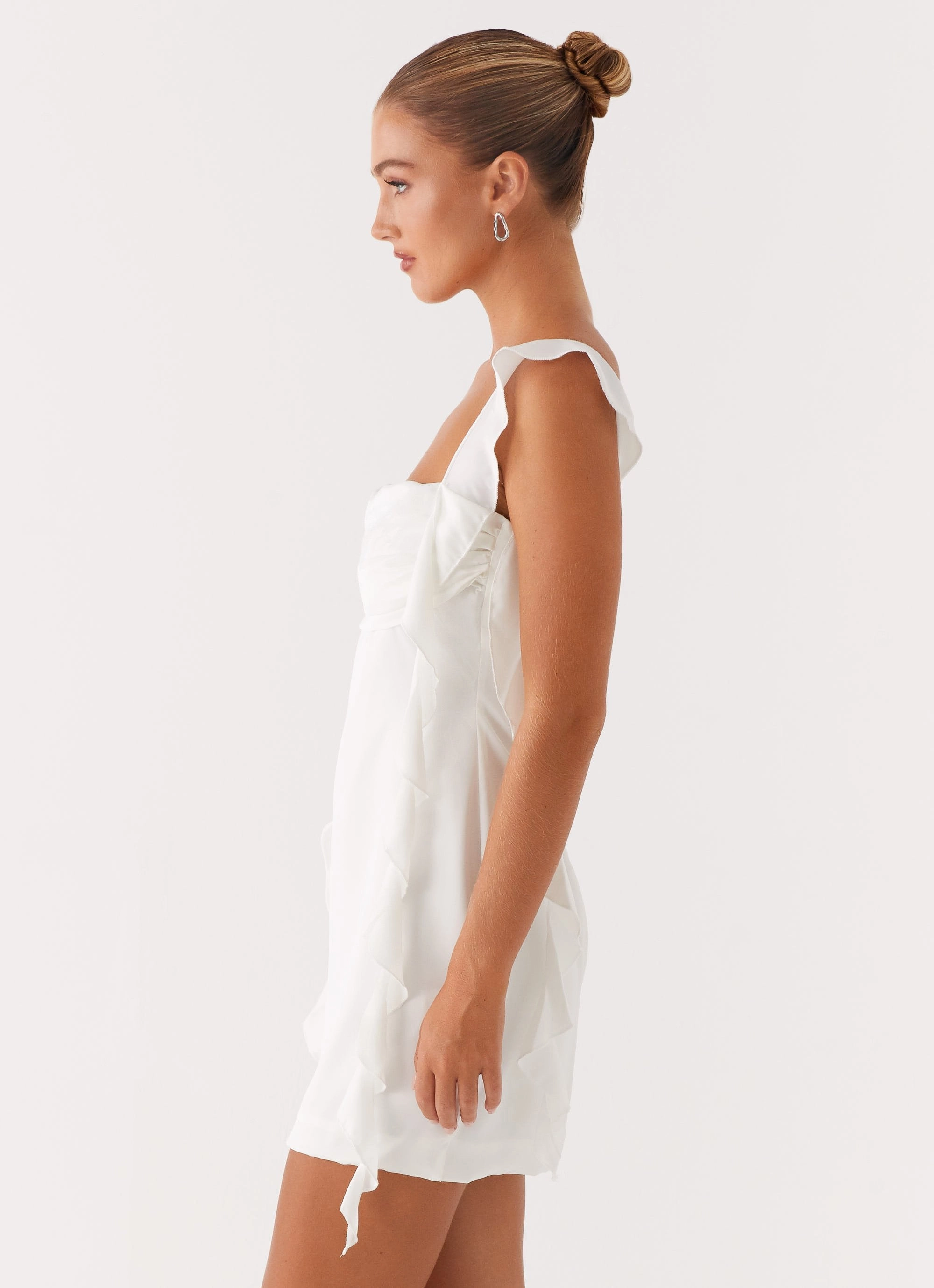 Beckham Mini Dress - White Gender Free Farm Scene