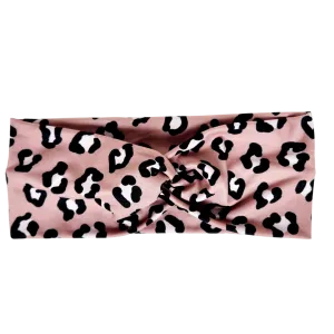 Beige Cheetah Twisted Workout Headband