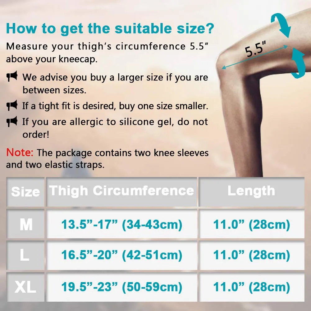Beister 1 Pair Knee Compression Sleeves with Adjustable Straps for Men & Women, Professional Knee Support Brace for Meniscus Tear, Arthritis, Sports Joint Pain Relief, Running, Basketball Style 2-Black Large (2 Count)