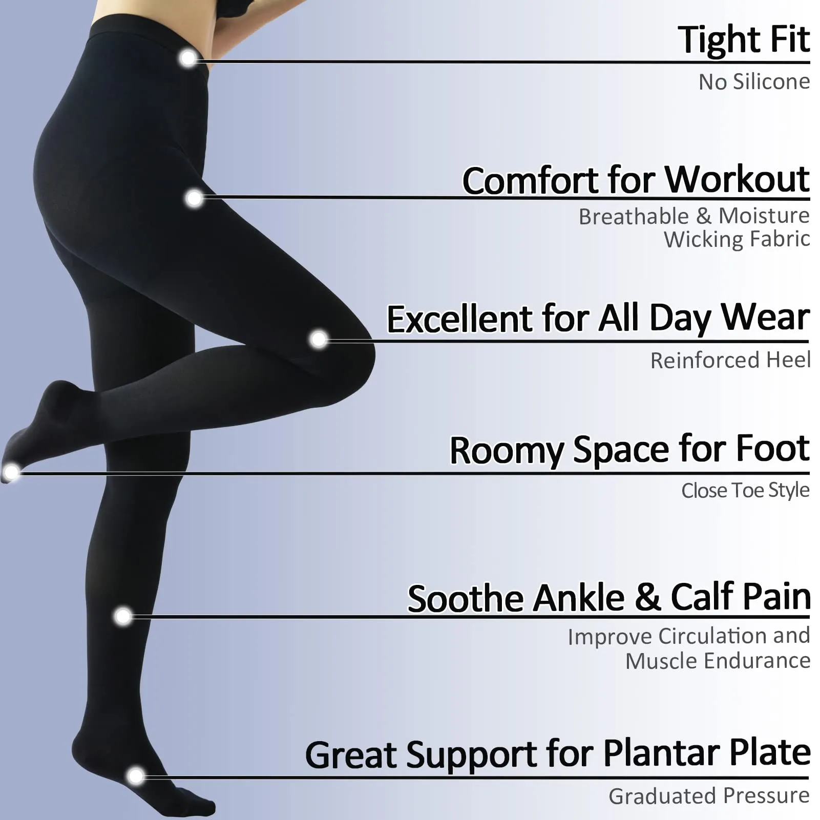 Beister Medical Compression Pantyhose for Women & Men, Opaque Closed Toe 20-30mmHg Graduated Support Tights Black XX-Large