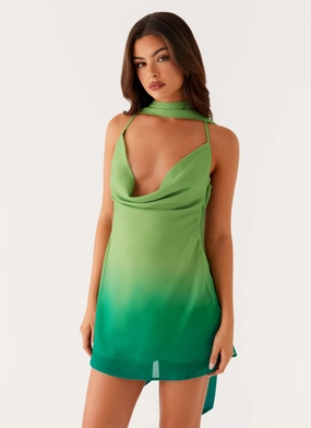 Parma Mini Dress - Green Ombre Relaxed and stylish