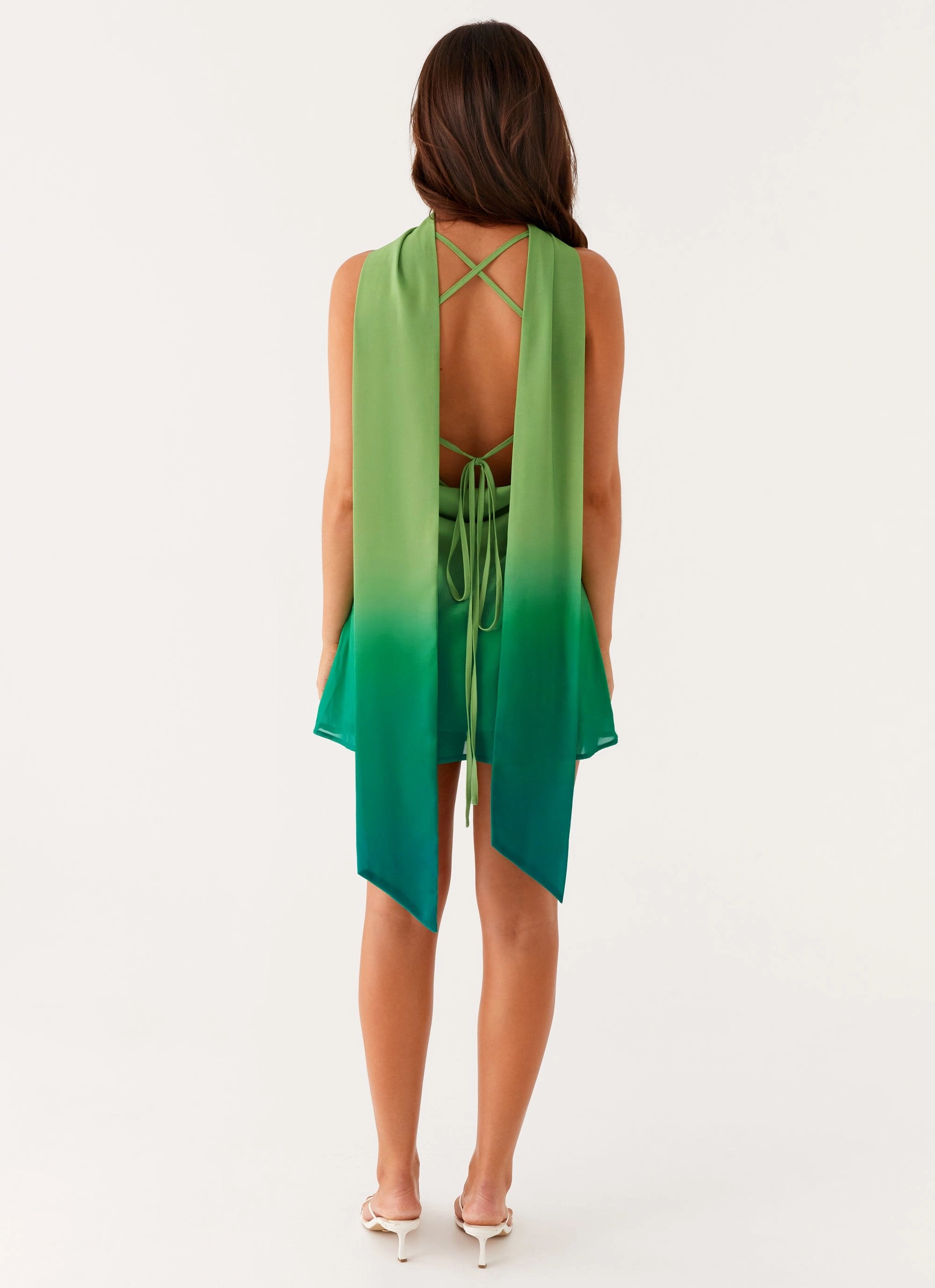 Match Quick Chilly Weather Comfort Parma Mini Dress - Green Ombre