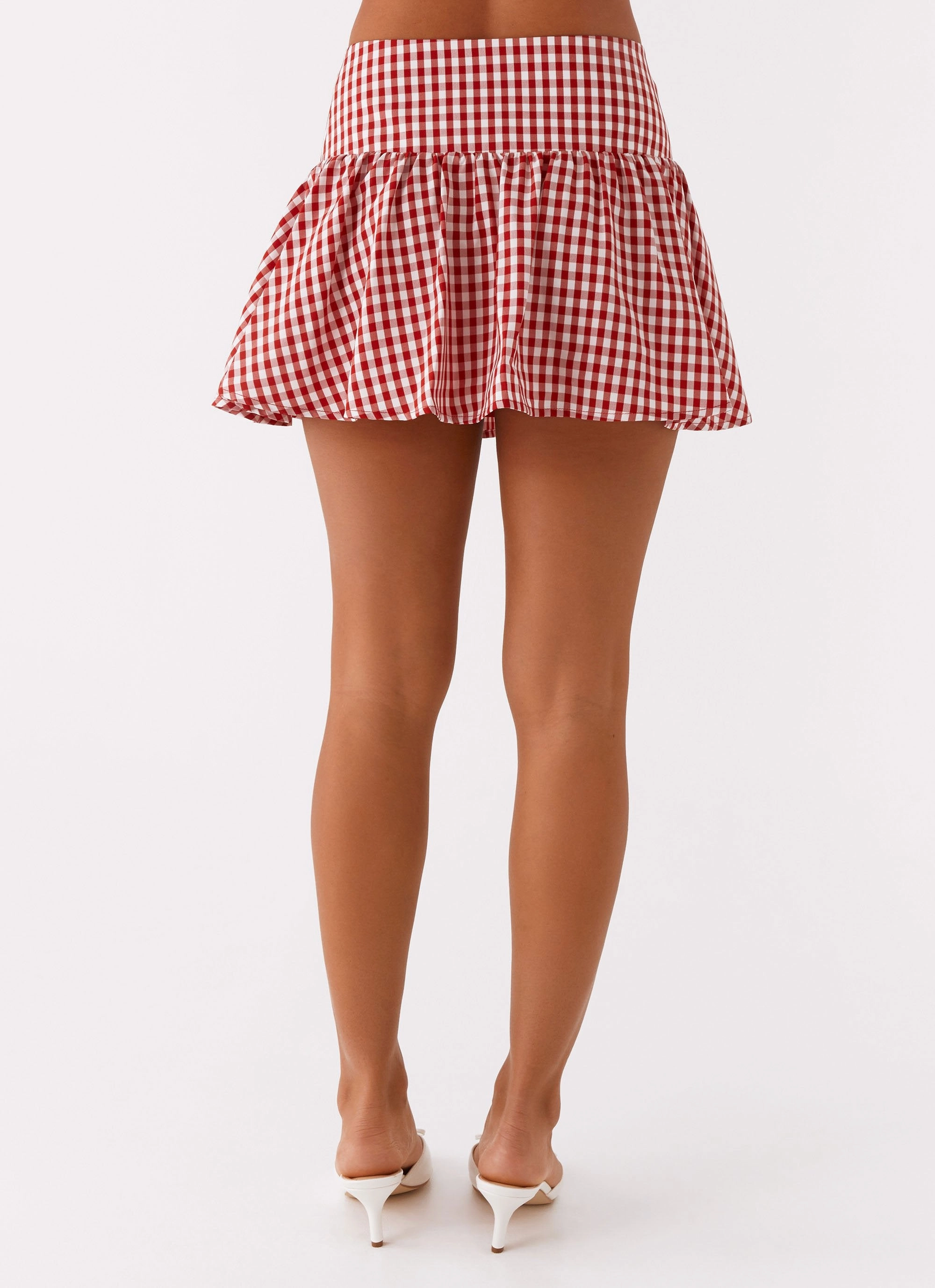 Comfy Style Bellamy Mini Skirt - Red Gingham