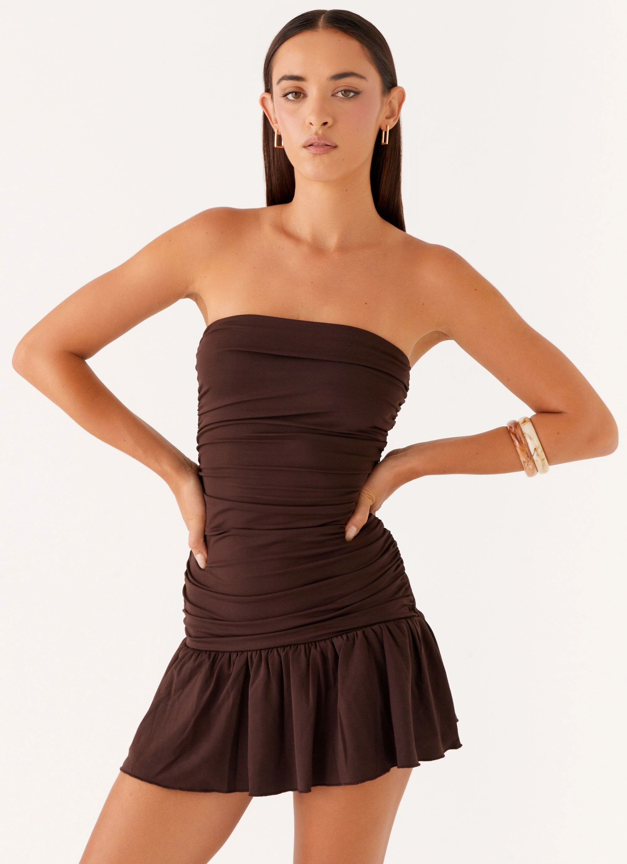 AntiFrayEdging Eclair Mini Dress - Chocolate