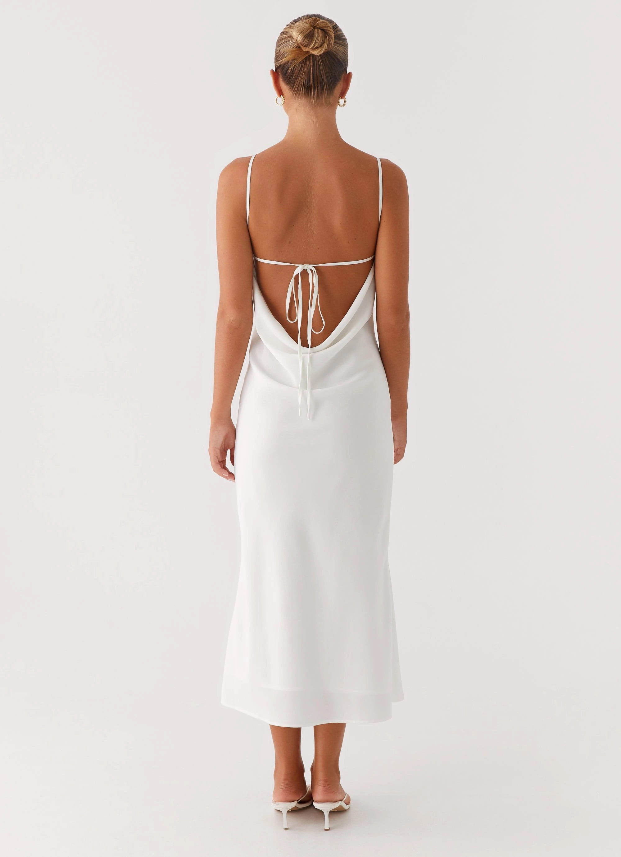 Fit Easy Padded-Bust Bentley Midi Dress - White