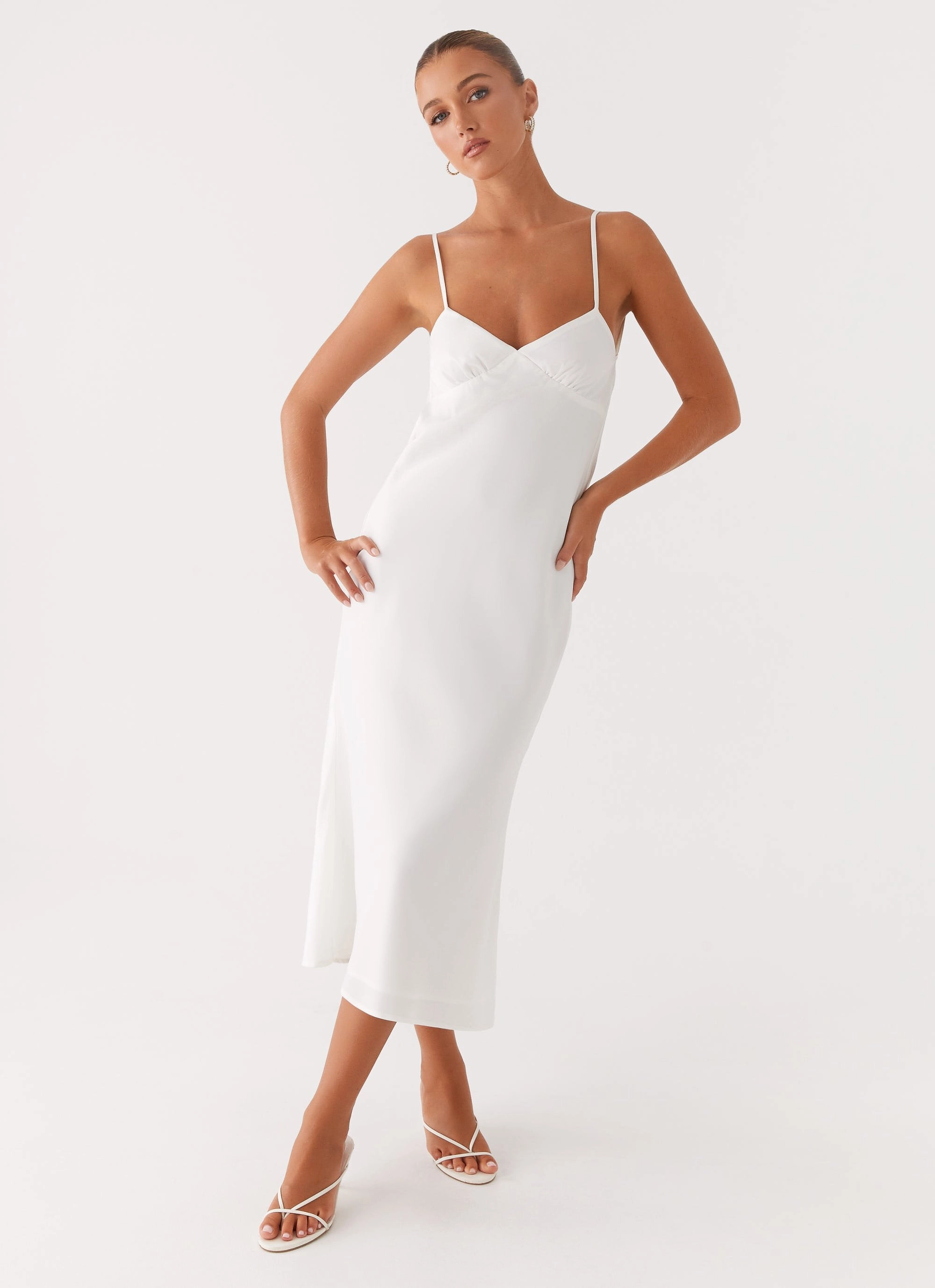 Bentley Midi Dress - White Low Maintenance