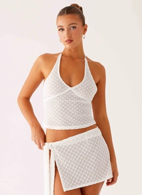 Casual Tank SoftTouchBrushedInterior Bernie Halter Top - Ivory