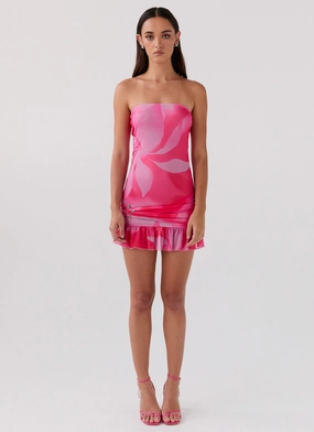 Besa Mesh Mini Dress - Neon Blush Casual Layers