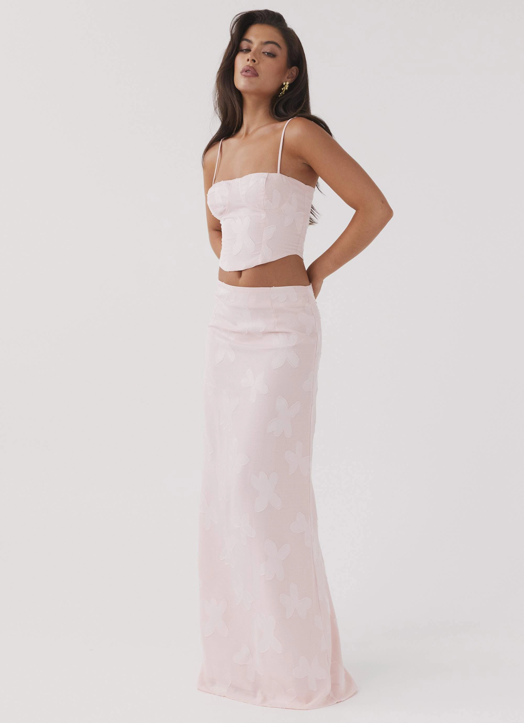 Zippered Closures Best Love Maxi Skirt - Pink Petal