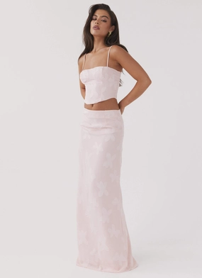 Zippered Closures Best Love Maxi Skirt - Pink Petal