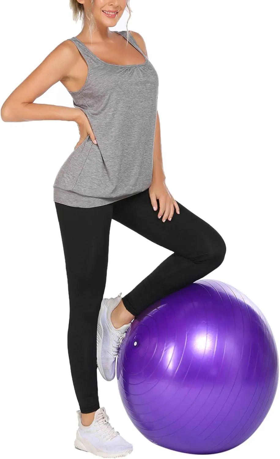 Beyove Workout Tops for Women Yoga Tank Top Loose Fit Racerback Tops Sleeveless Round Neck Athletic Tank Top