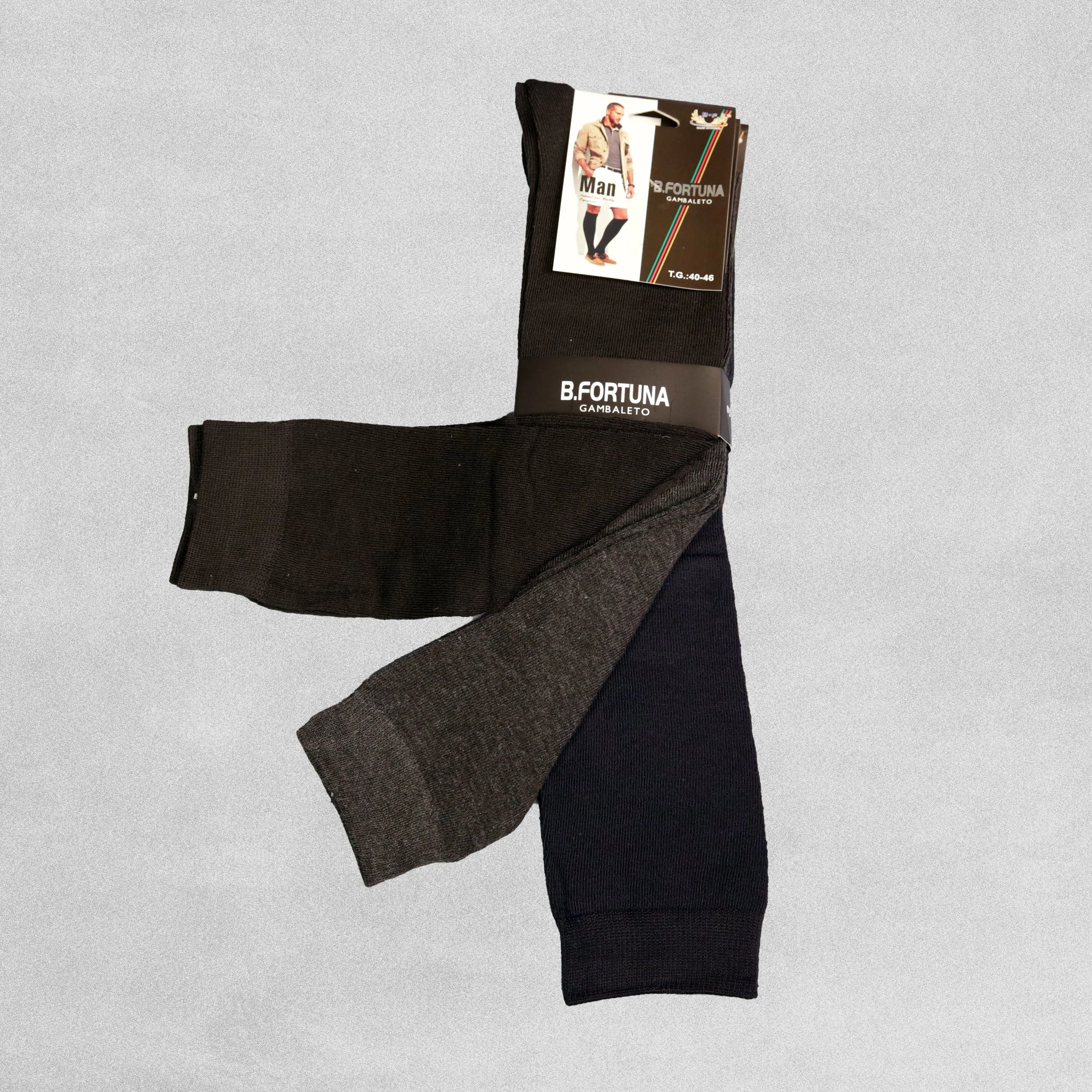 B.Fortuna Mens Knee Socks Assorted Colours Size 40-46 (UK 7-11) - 3 Pairs