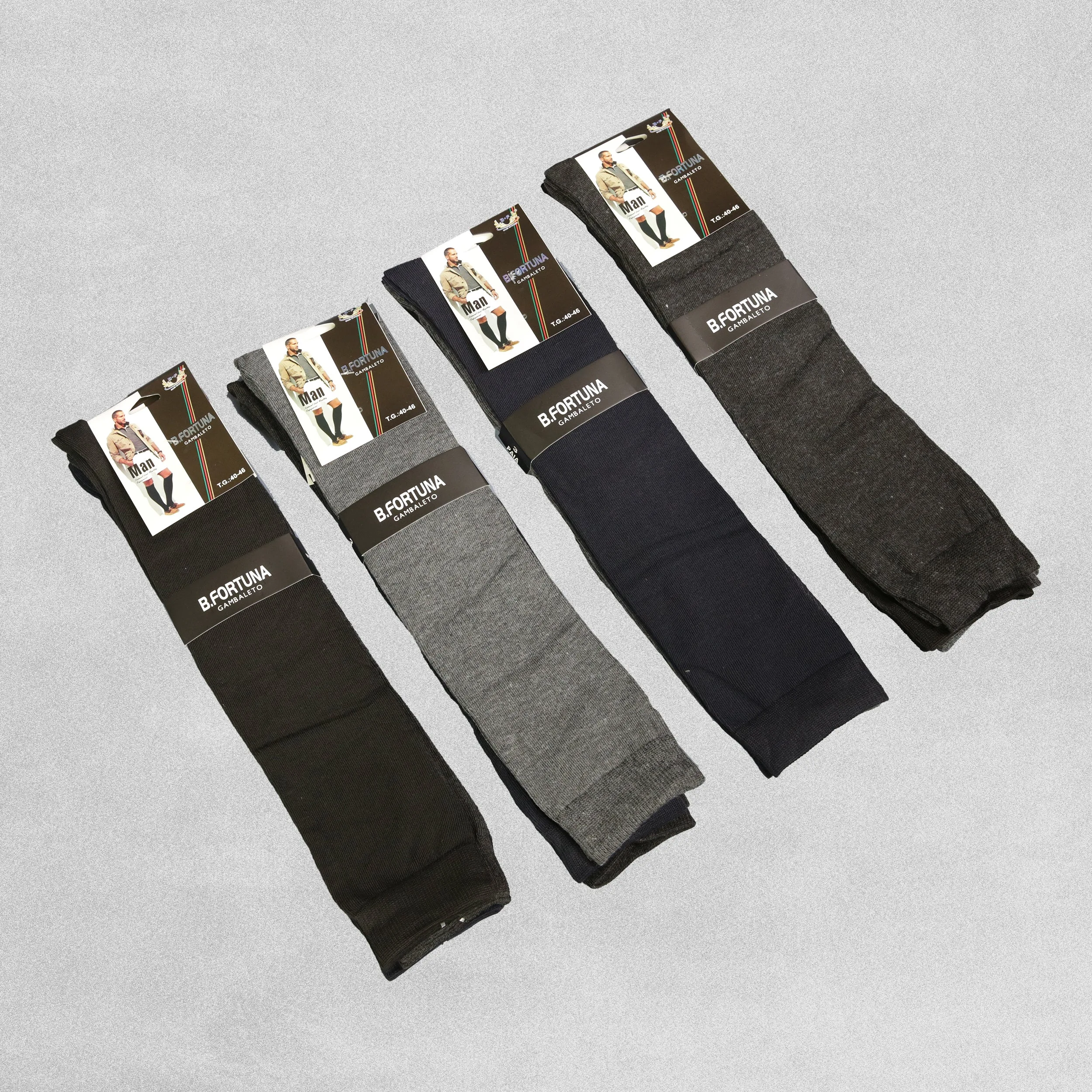B.Fortuna Mens Knee Socks Assorted Colours Size 40-46 (UK 7-11) - 3 Pairs