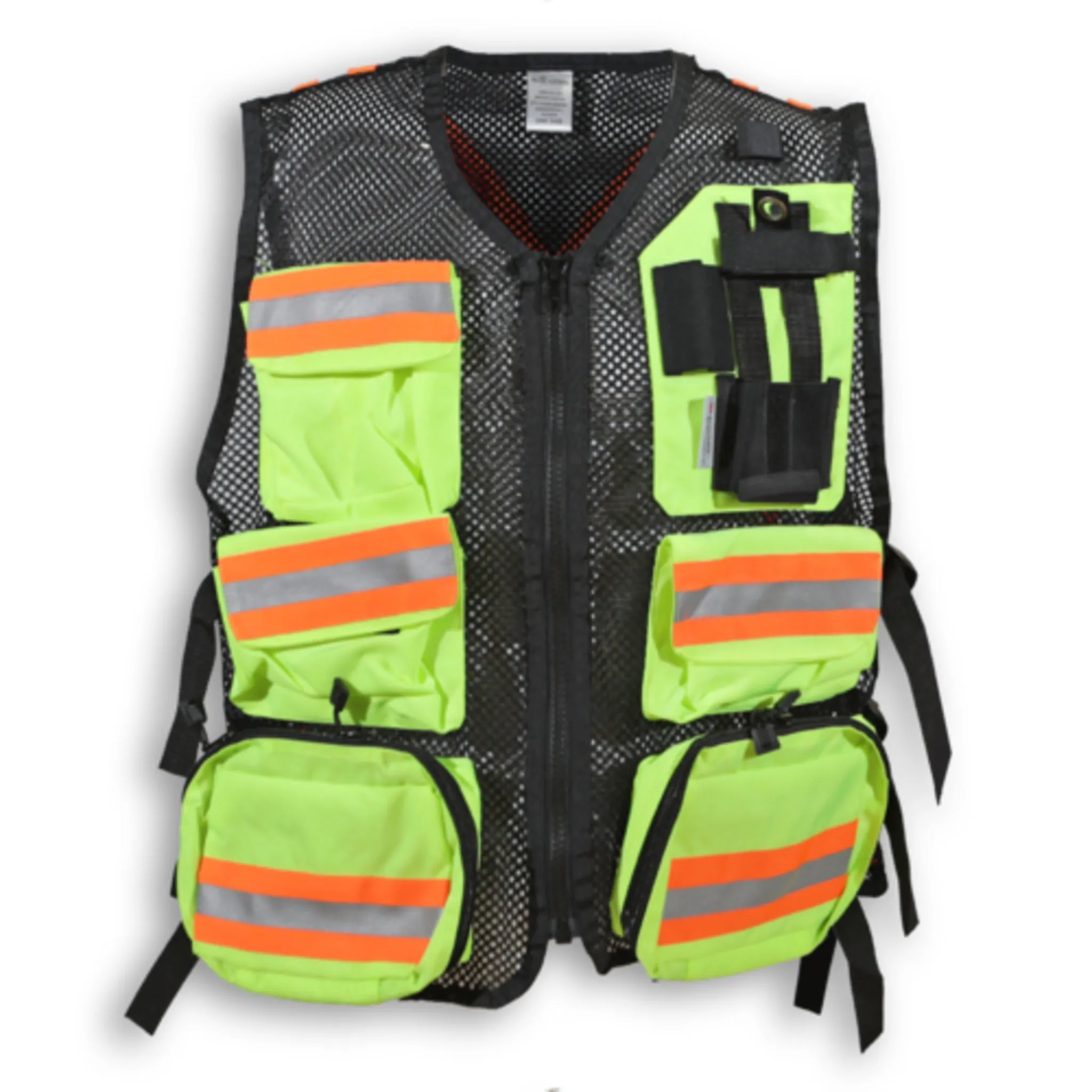 Big K 1000D Nylon Mesh First Aid Safety Vest | Durable 5-Pocket Design | Adjustable Straps | Reflective Tape | YKK Zipper
