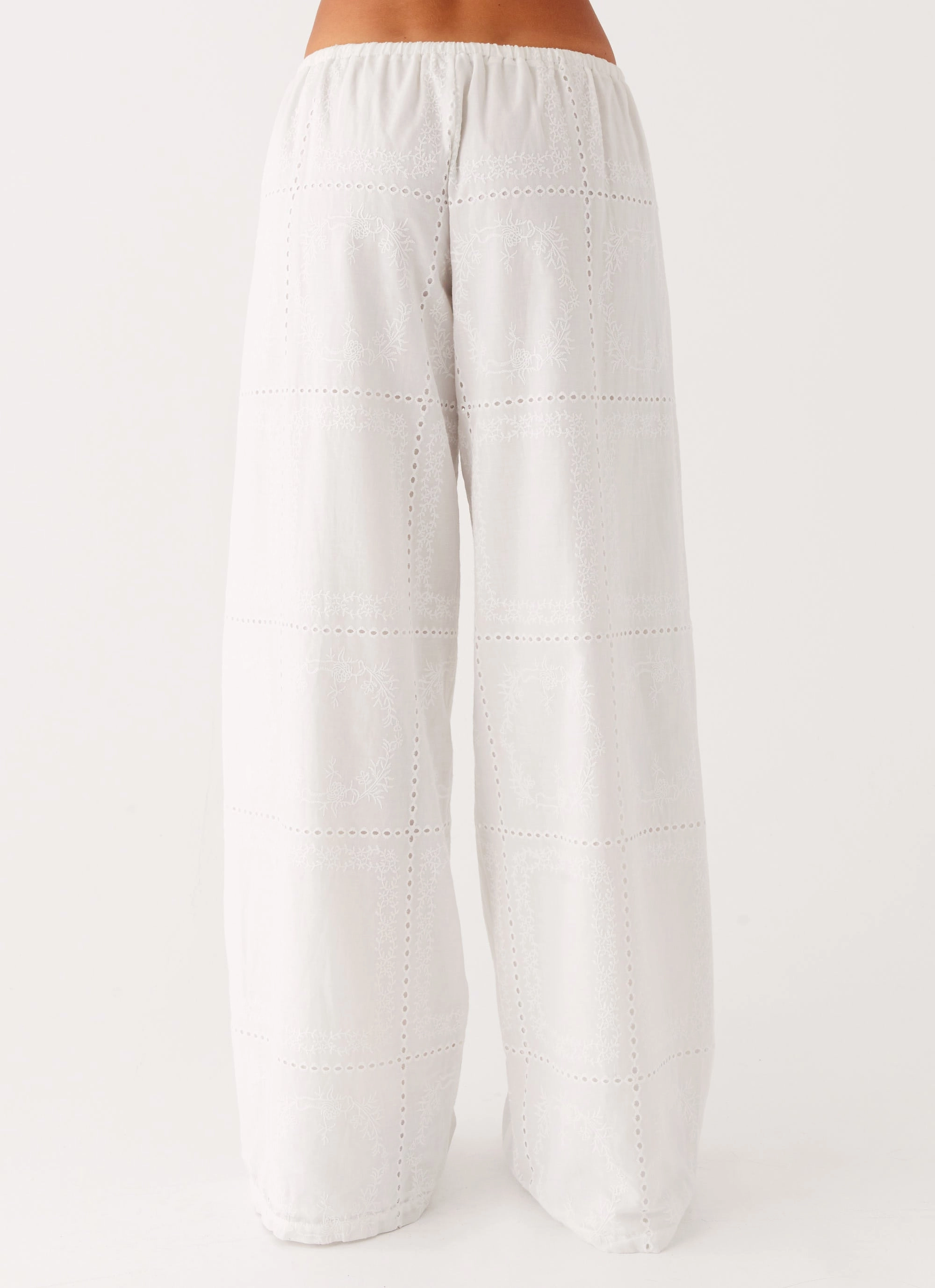 Bille Low Rise Pants - White Tough Flex