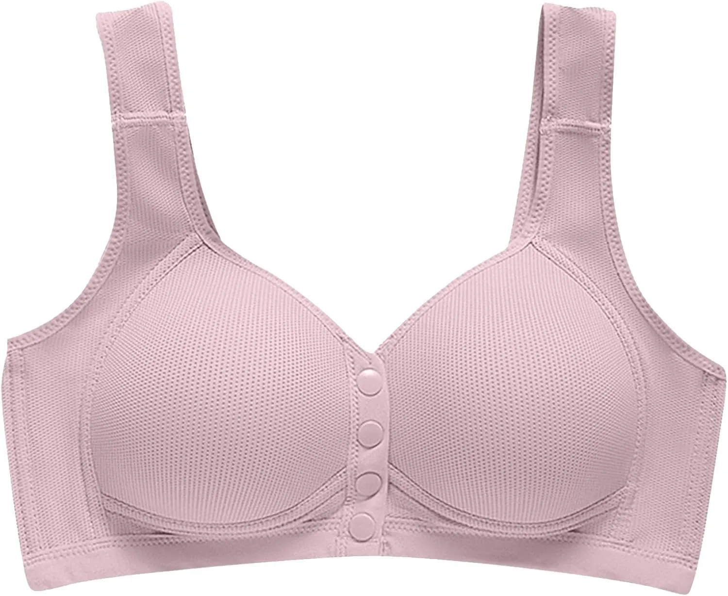 Binmer Lace Bras for Women Sponge Cup Front Closure Bras for Middle-Aged and Elderly Plus Size Full Coverage Bras No Wire Bra