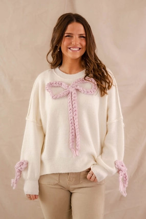 Searching For A Cowboy Sweater-Ivory TemperatureRegulatingLining Yarn Dye Stripe