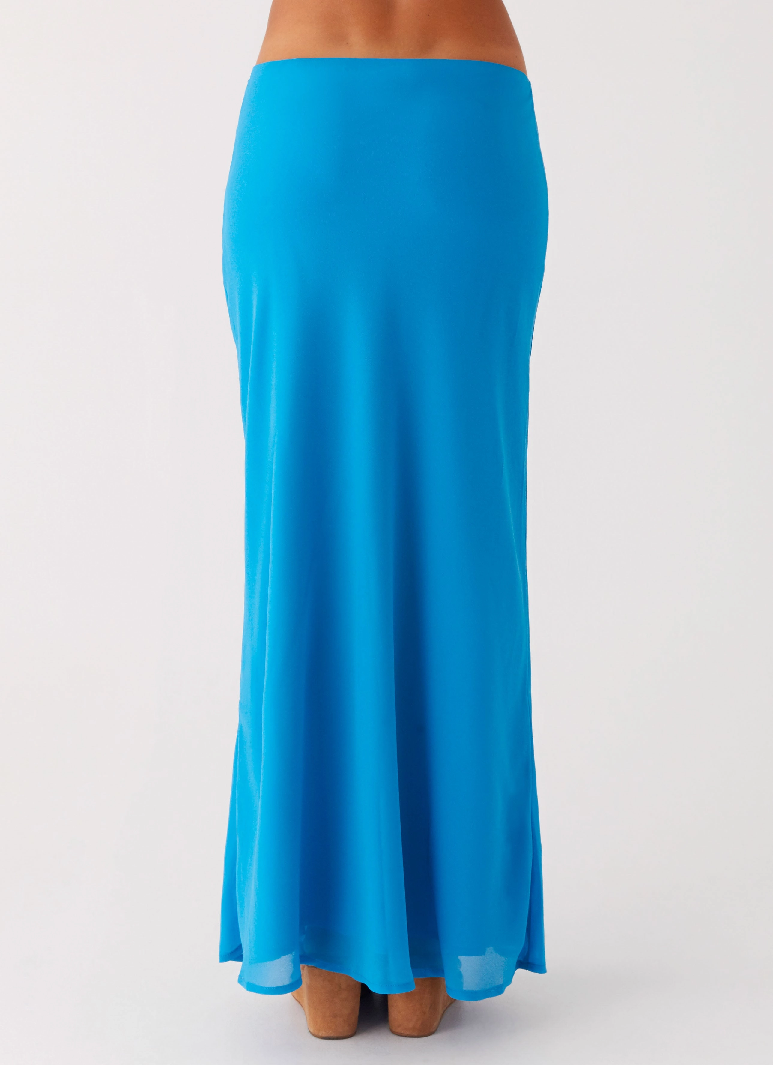 Another Life Chiffon Maxi Skirt - Turquoise Reversible design Seamless Wear