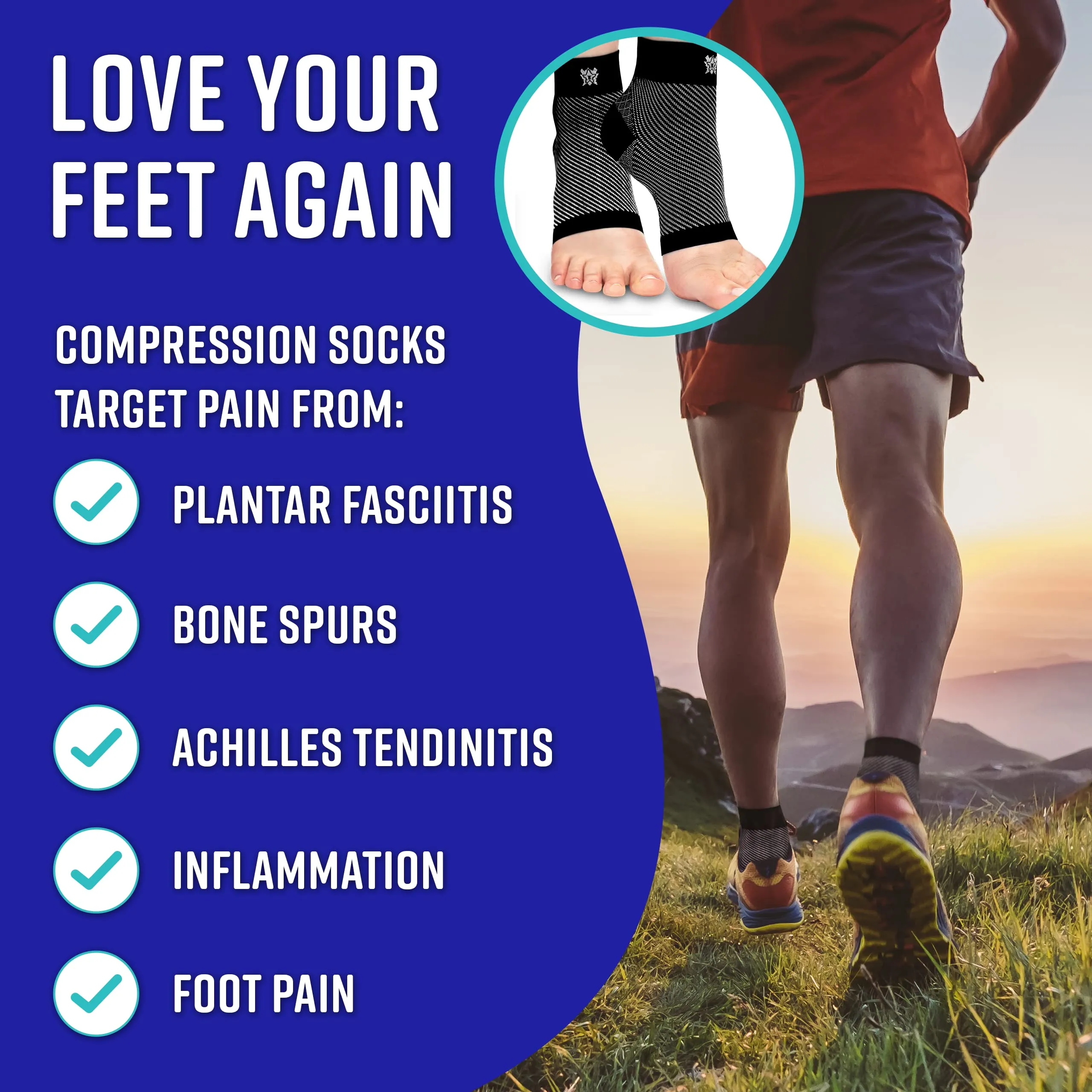 Bitly Plantar Fasciitis for Women & Men Socks Foot & Ankle Compression Sleeve, Pink, M Medium 1